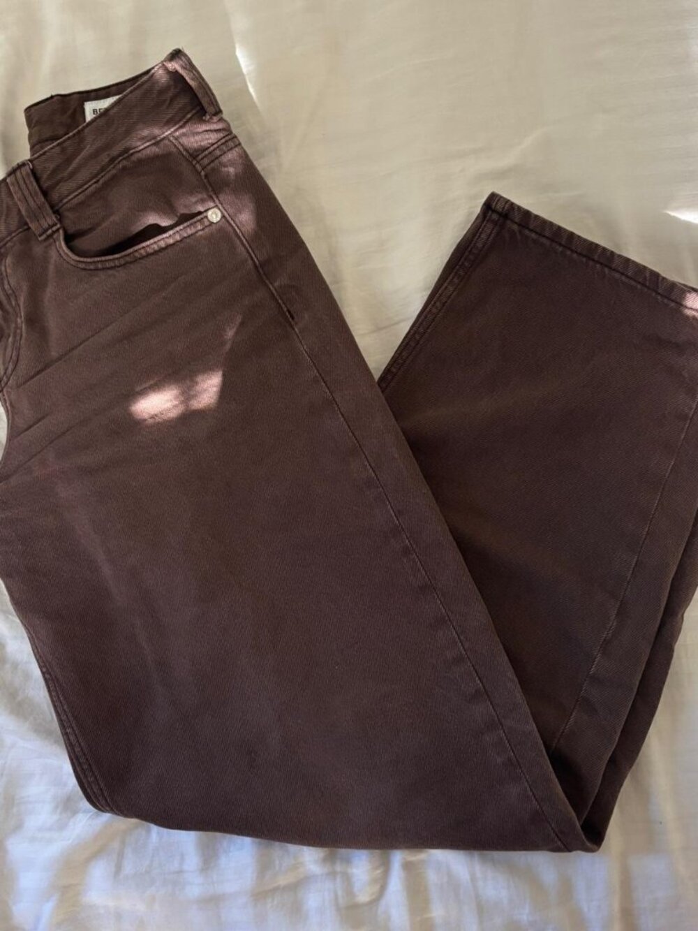 bershka brown balloon jeans